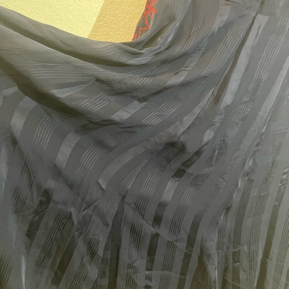 Anthropologie 16w maxi dress a+ plus size blue red  flowers sleeve under viscose - Picture 9 of 13